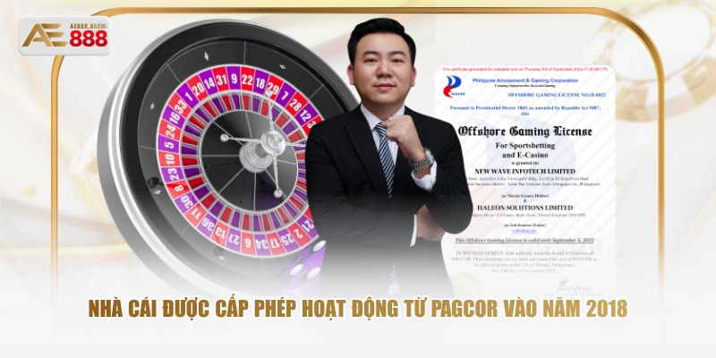Nhà cái được cấp phép hoạt động từ PAGCOR vào năm 2018